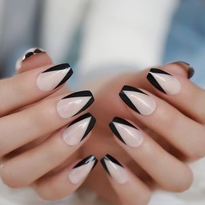 Nude Coffin Press On Nails Fake 24 Pc Nai…